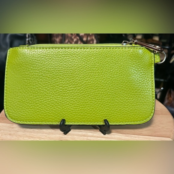 Lime Green Leather Cutout Multi-Use Pouch - Picture 2 of 5